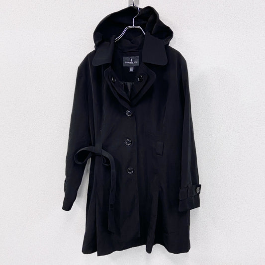 LONDON FOG　ロンドンフォグ　トレンチコート　フーディー　黒　ブラック　XXLサイズ