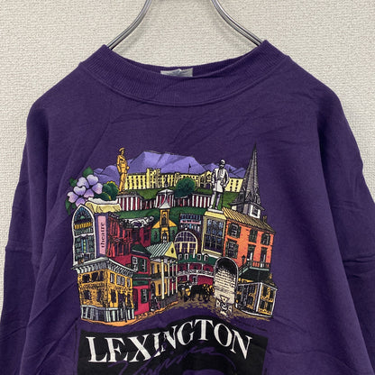 80s～　Hanes　LEXINGTON　スーベニアプリントスウェット/トレーナー　ヴィンテージ　紫　パープル　2XLサイズ　