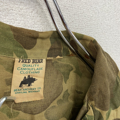 ～70s　FRED BEAR　ハンティングシャツジャケット　迷彩　カモフラージュ　ヴィンテージ　総柄　マルチカラー