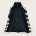 adidas　アディダス　フリースジャージ　フリースジャケット　ハイネック　スリーストライプス　黒　ブラック　Lサイズ
