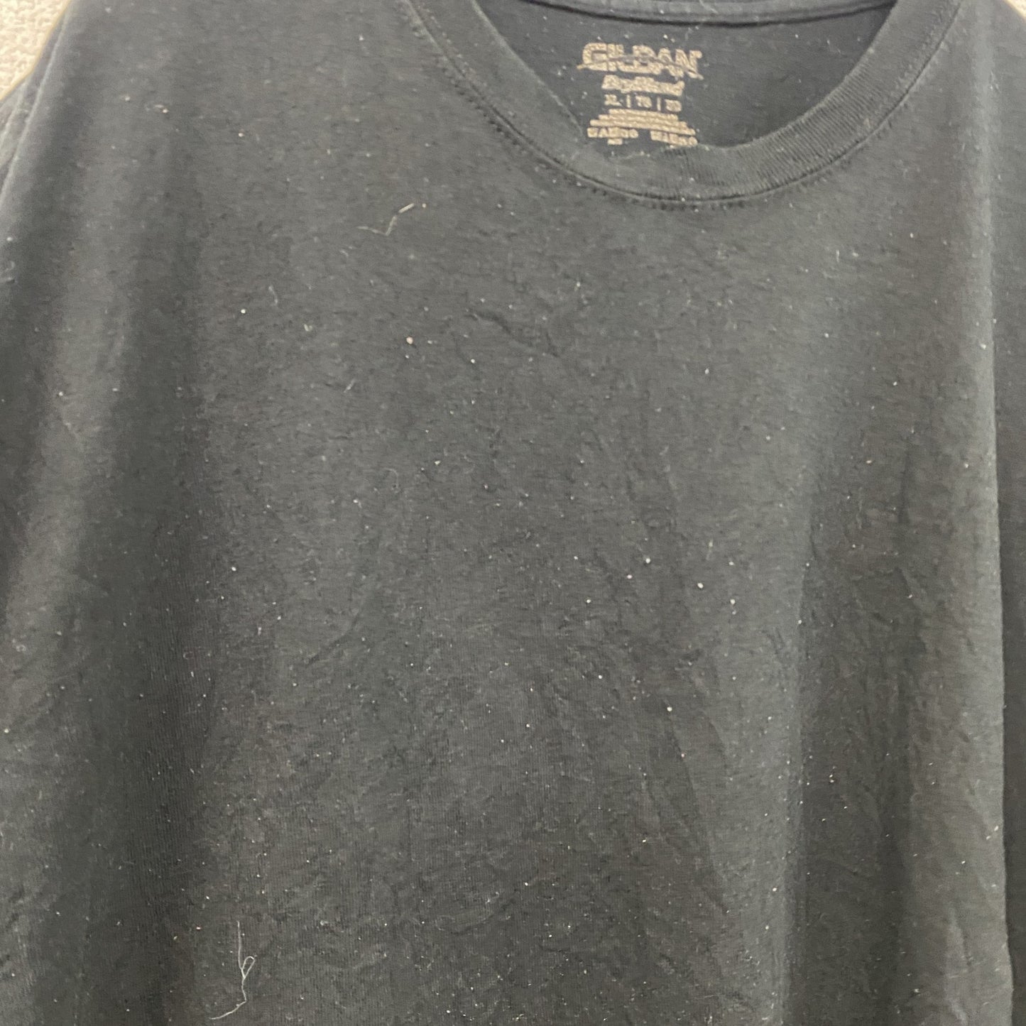 GILDAN　ギルダン　半袖プリントTシャツ　アーチプリント　英字プリント　黒　ブラック　XLサイズ