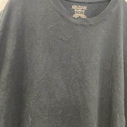 GILDAN　ギルダン　半袖プリントTシャツ　アーチプリント　英字プリント　黒　ブラック　XLサイズ