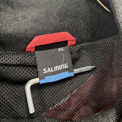 SALMING　フルジップジャケット　ワッペン　赤　レッド　黒　ブラック　XLサイズ