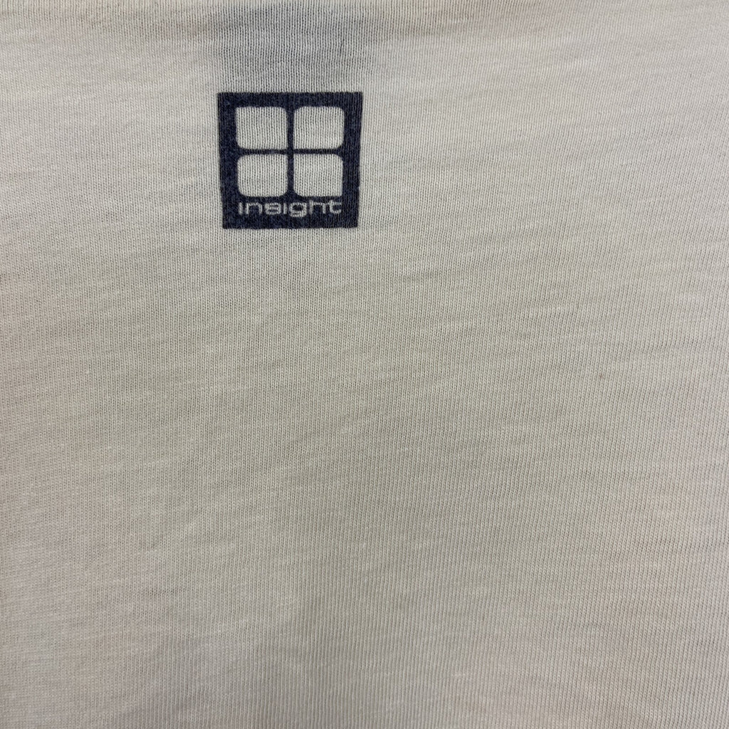古着 used　ノーブランド　半袖ヴィンテージTシャツ　シングルステッチ　クルーネック　レトロデザイン　90s　黄色　Mサイズ