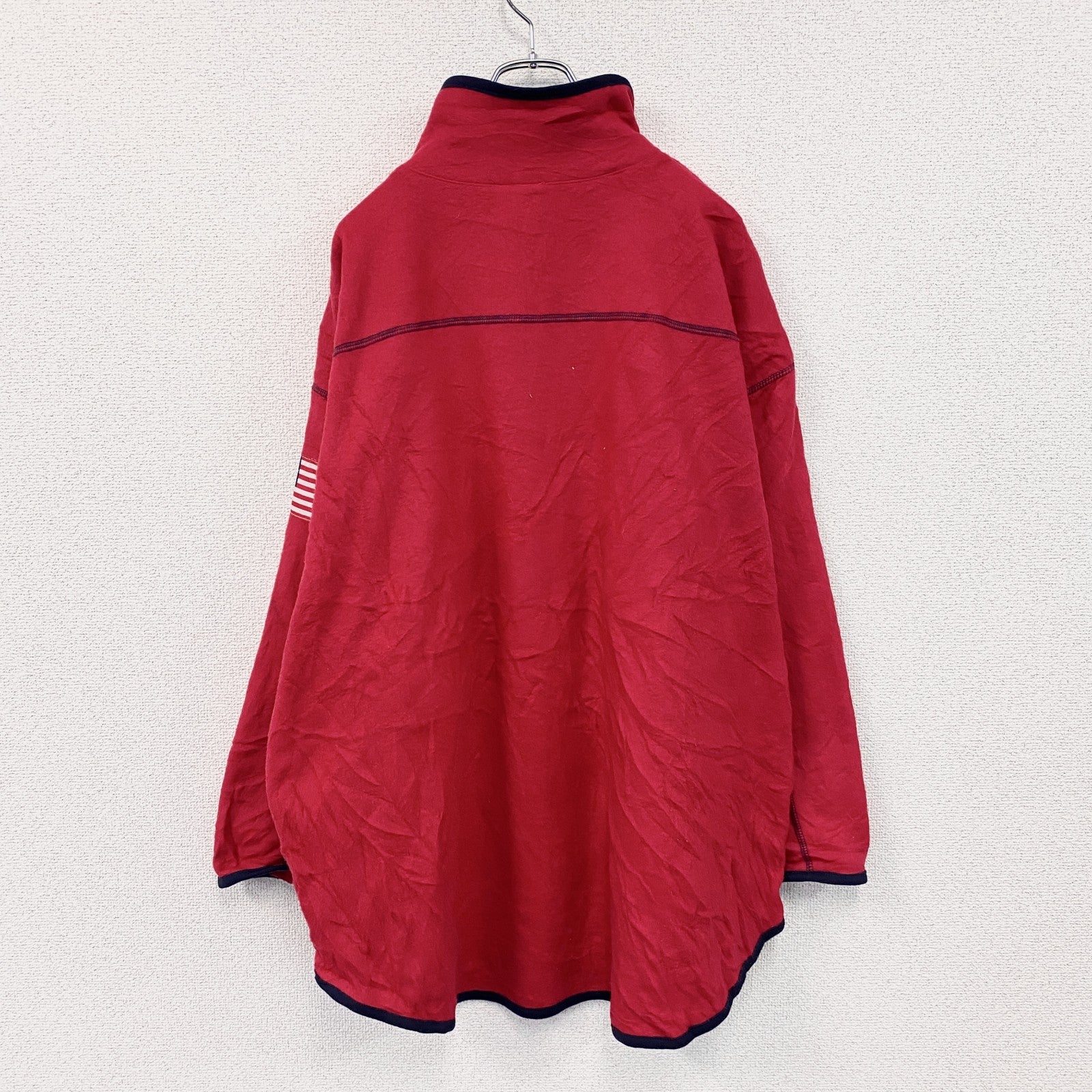 ～90s　sport VENEZIA　ハーフジップフリースプルオーバージャケット　星条旗　ヴィンテージ　赤　レッド　18/20サイズ