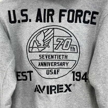 AVIREX　アヴィレックス　スウェットパーカー/フーディー　ミリタリー　USAF　アメリカ海軍　グレー　Lサイズ