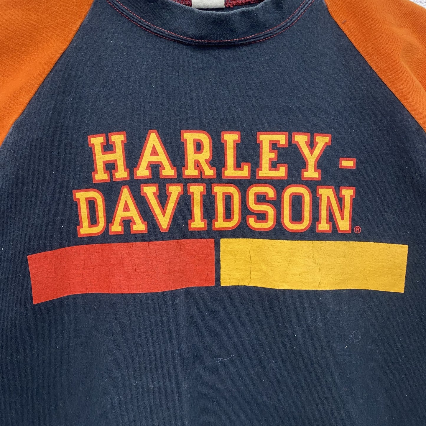 The Real McCoy's　HARLEY DAVIDSON　半袖Tシャツ　リンガーT　黒　ブラック　Sサイズ