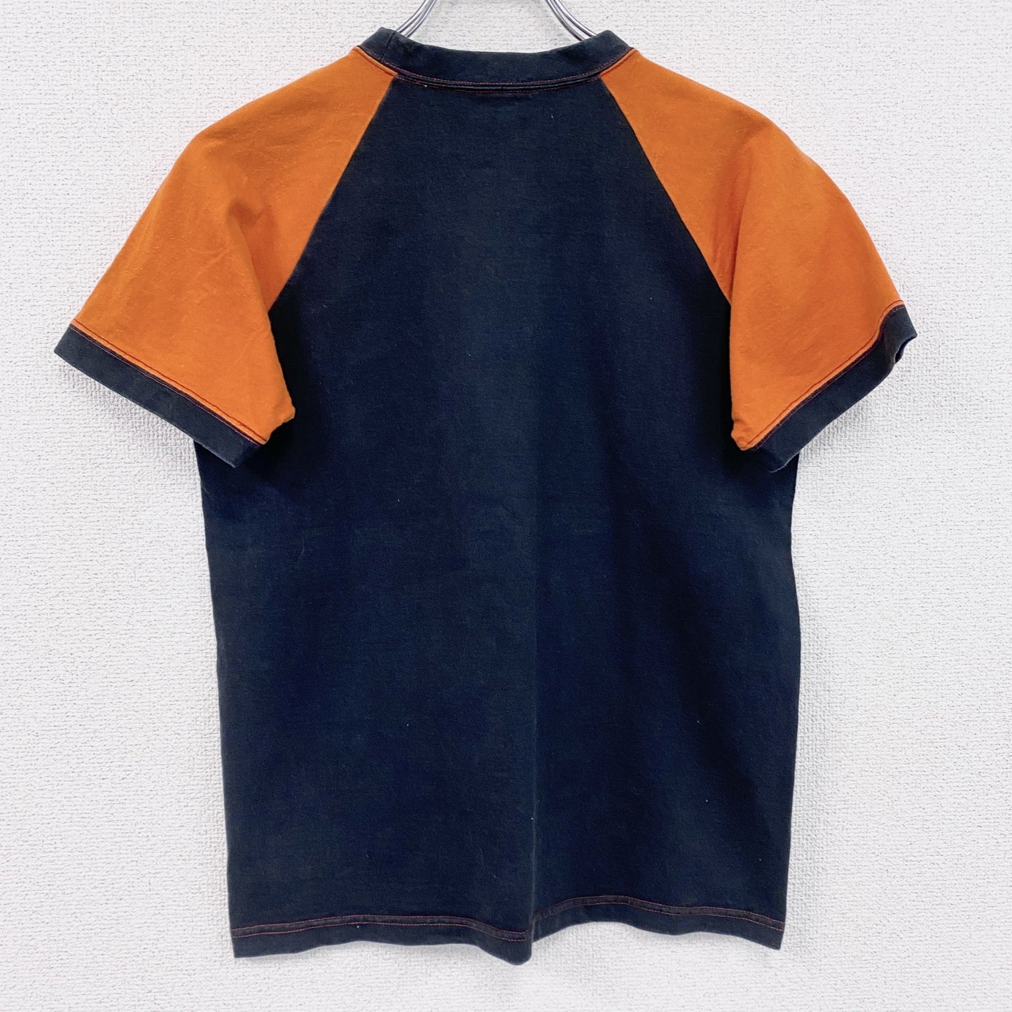 The Real McCoy's　HARLEY DAVIDSON　半袖Tシャツ　リンガーT　黒　ブラック　Sサイズ
