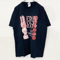 GILDAN　ギルダン　半袖プリントデザインTシャツ　Tiki　ポリネシア神話　7連プリント　両面プリント　黒　ブラック　Lサイズ