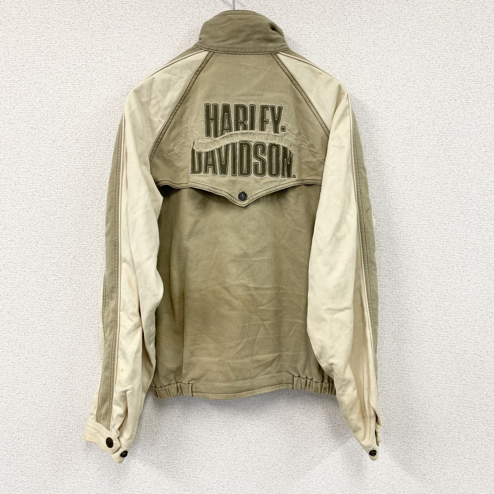 HARLEY DAVIDSON　ハーレーダビッドソン　フルジップジャケット　ベージュ　Mサイズ