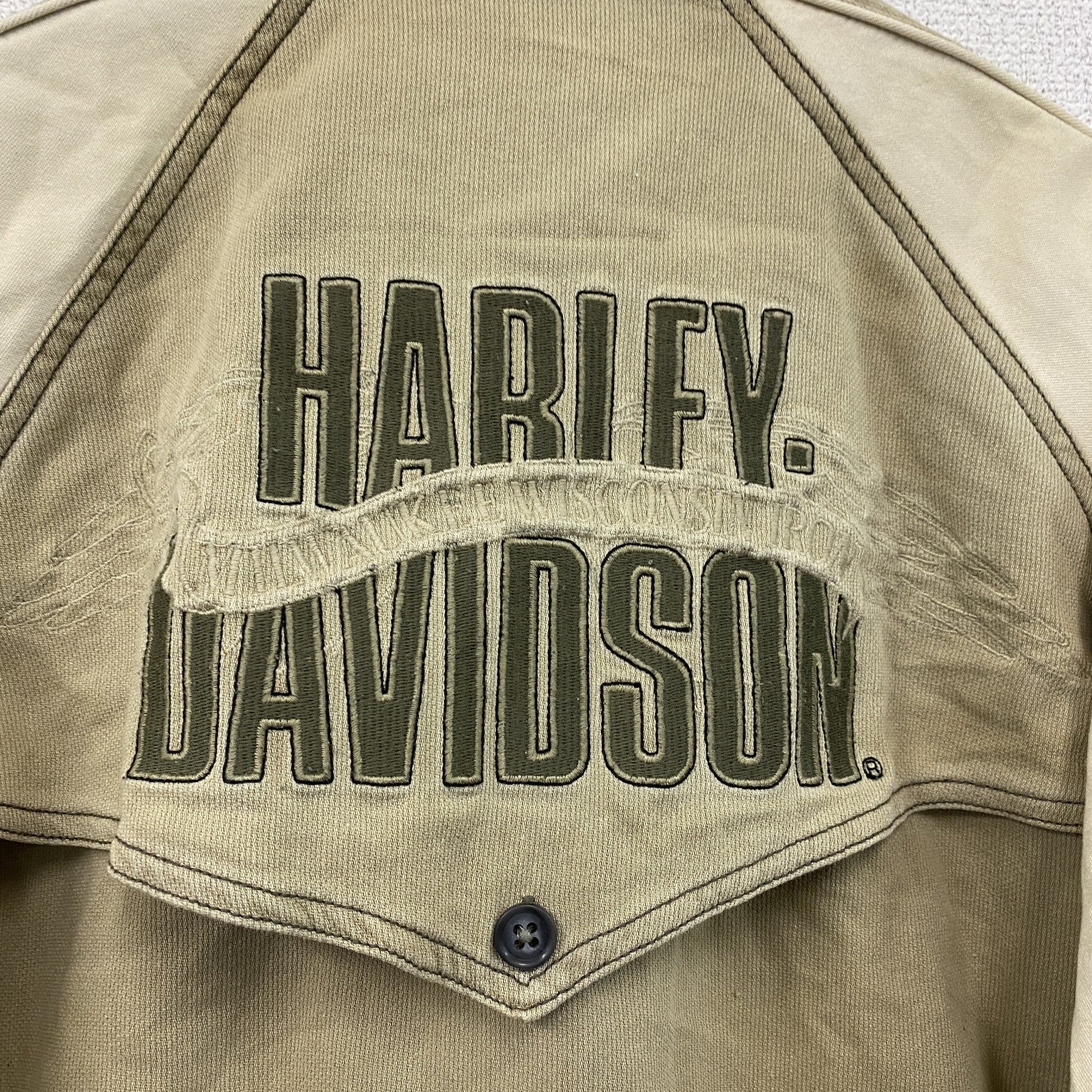 HARLEY DAVIDSON　ハーレーダビッドソン　フルジップジャケット　ベージュ　Mサイズ