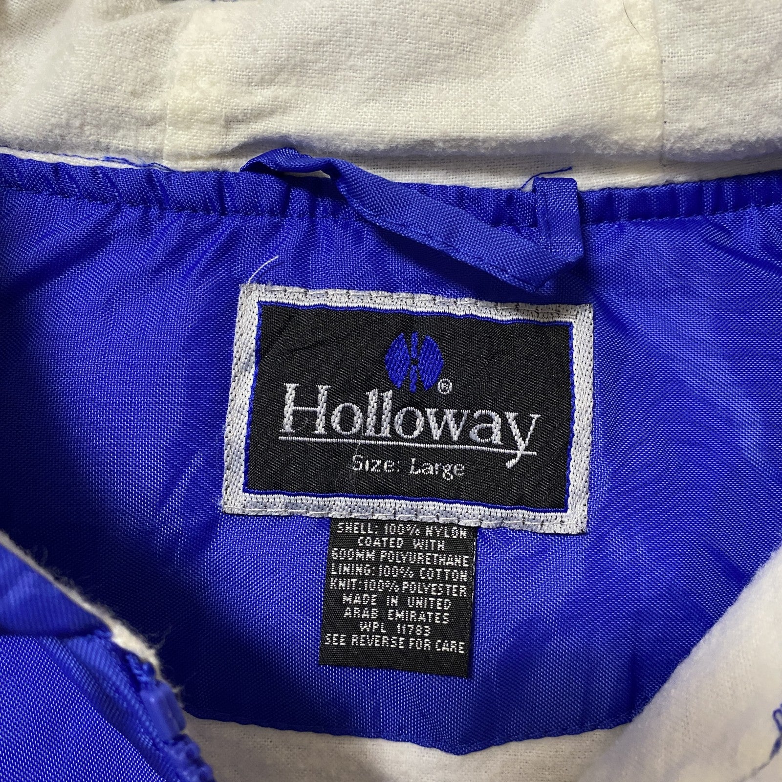 古着 used　Holloway ホロウェイ　長袖ナイロンパーカー　ハーフジッププルオーバー　ワンポイント刺繍　レトロ　Lサイズ