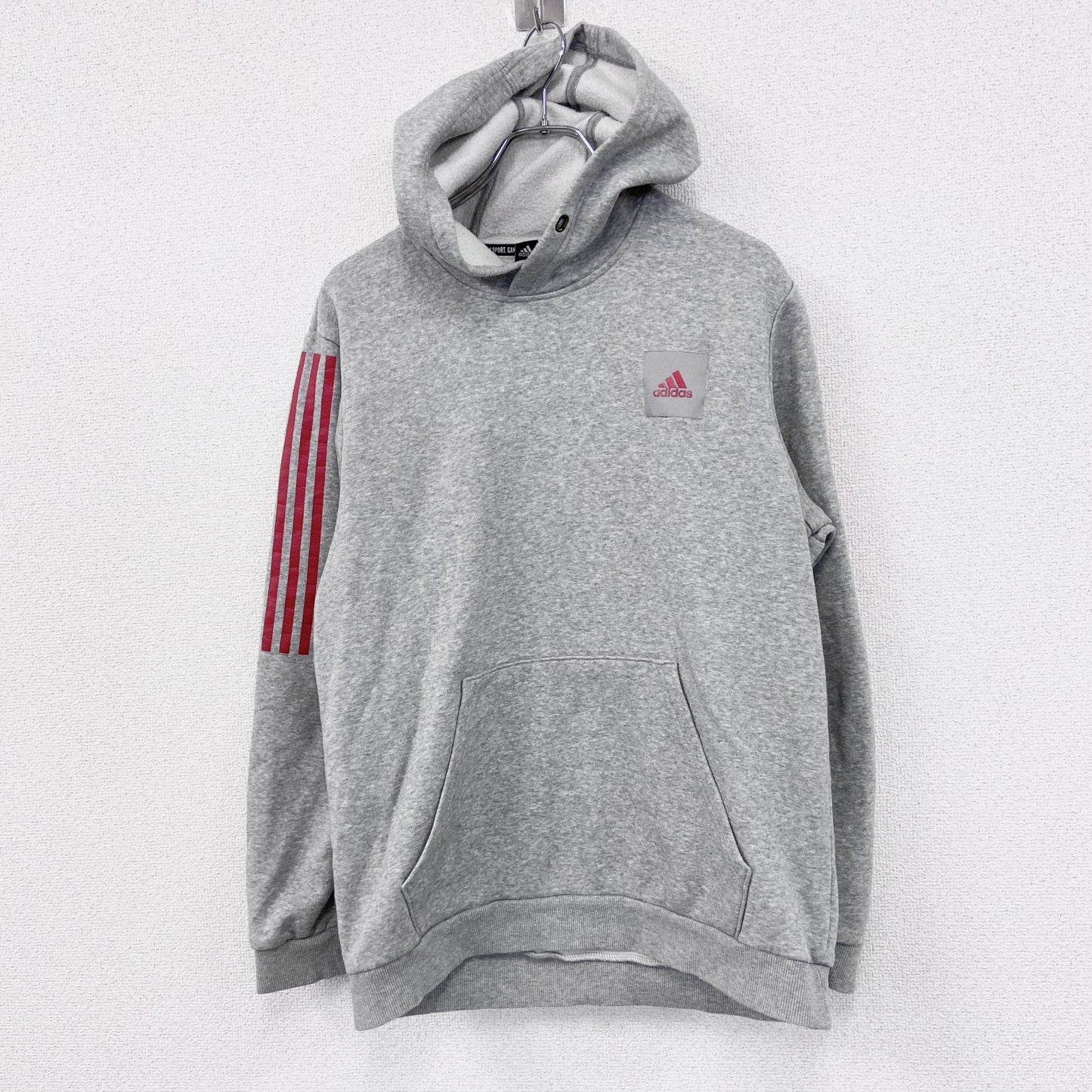 adidas　アディダス　スウェットパーカー/フーディー　パフォーマンスロゴ　灰色　グレー　Lサイズ