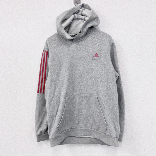 adidas　アディダス　スウェットパーカー/フーディー　パフォーマンスロゴ　灰色　グレー　Lサイズ