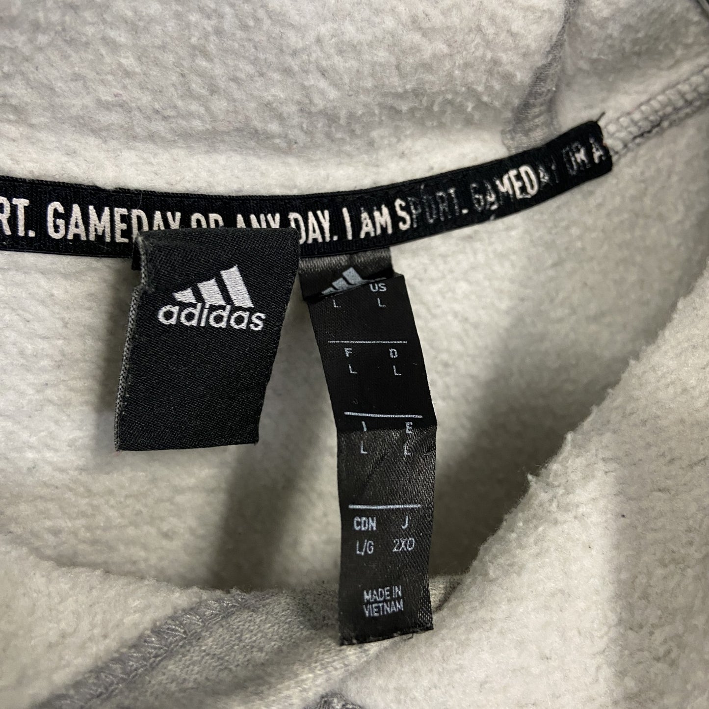 adidas　アディダス　スウェットパーカー/フーディー　パフォーマンスロゴ　灰色　グレー　Lサイズ