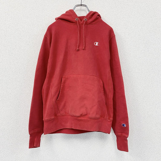 Champion　チャンピオン　リバースウィーブ　スウェットパーカー/フーディー　ヘビーウエイト　刺繍ロゴ　赤　レッド　Sサイズ