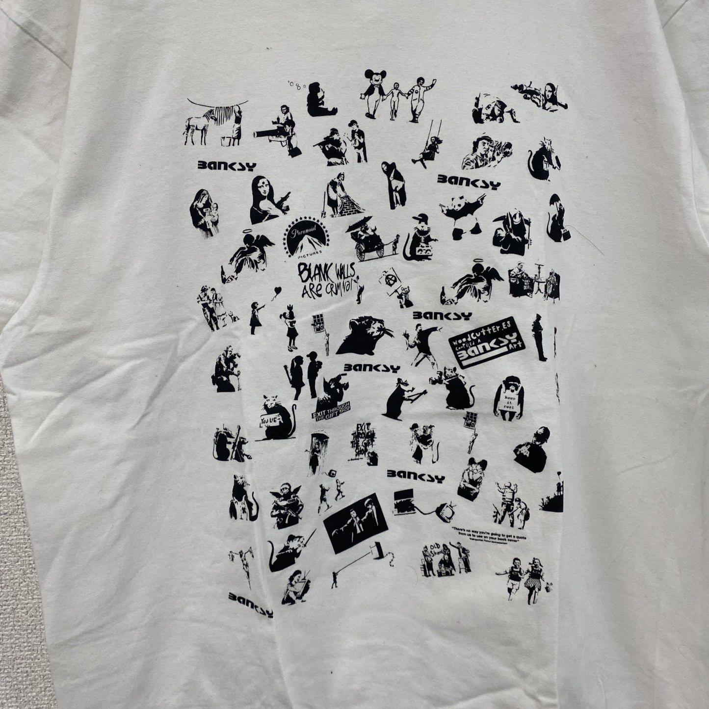 Unitedathle　BANKSY　バンクシー　半袖Tシャツ　アートT　白　ホワイト　Lサイズ