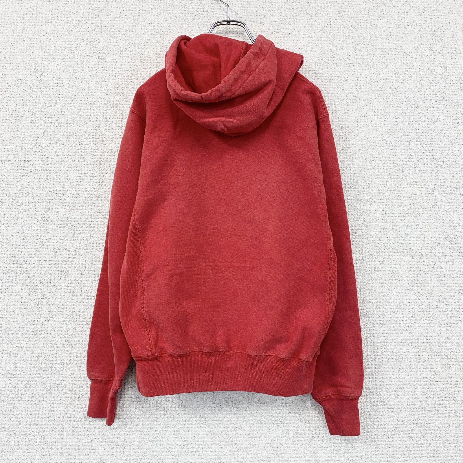 Champion　チャンピオン　リバースウィーブ　スウェットパーカー/フーディー　ヘビーウエイト　刺繍ロゴ　赤　レッド　Sサイズ