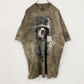 THE MOUNTAIN　ザマウンテン　半袖プリントTシャツ　アニマルT　タイダイ　カーキ　2XL