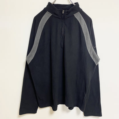 古着 used　NAUTICA ノーティカ　長袖ハーフジップフリースジャケット　プルオーバー　ワンポイント刺繍　黒　Lサイズ