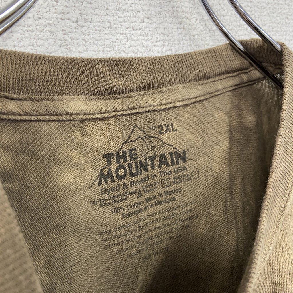 THE MOUNTAIN　ザマウンテン　半袖プリントTシャツ　アニマルT　タイダイ　カーキ　2XL