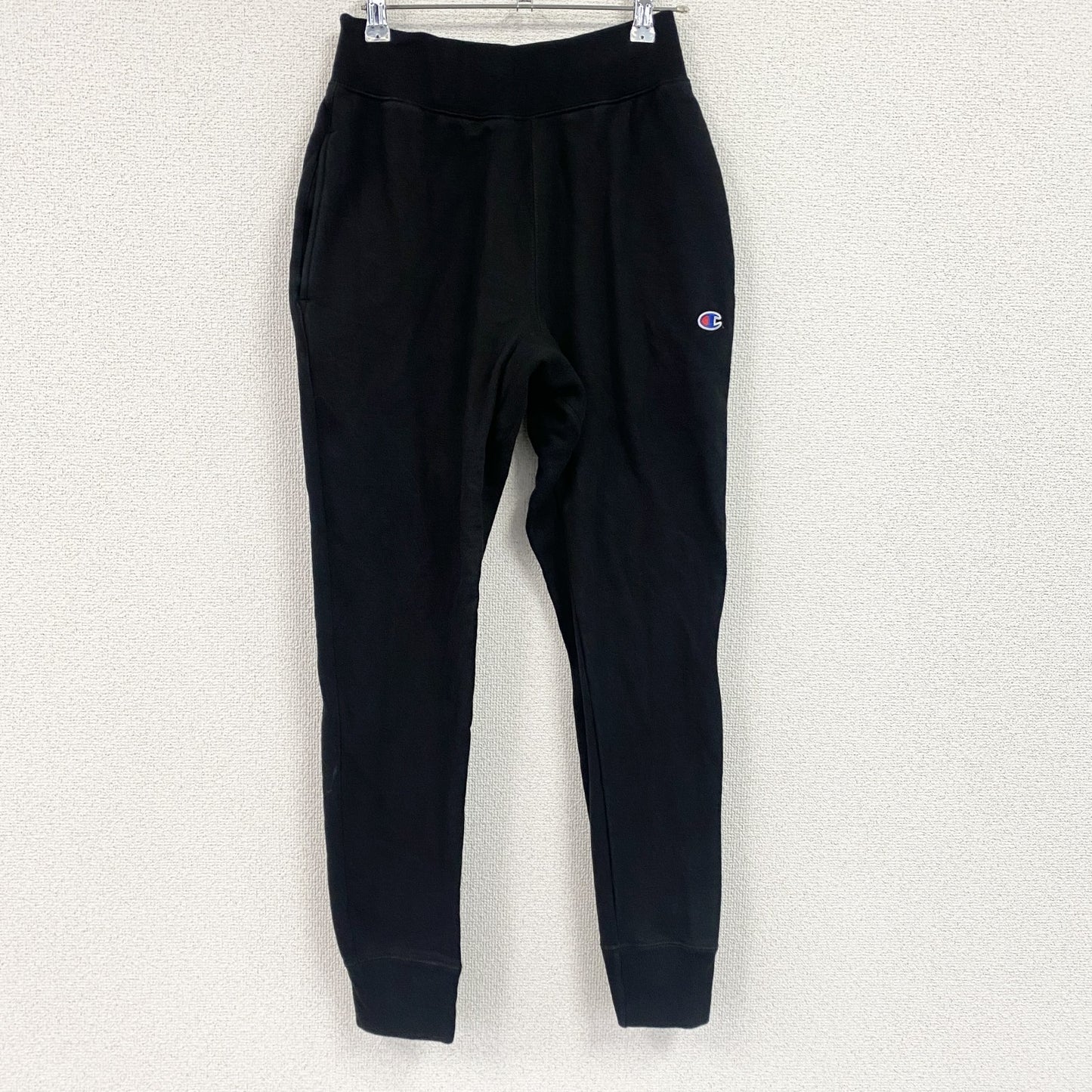 Champion　チャンピオン　リバースウィーブ　スウェットパンツ　イージーパンツ　ヘビーウエイト　ワンポイント刺繍ロゴ　現行　黒　ブラック　Sサイズ