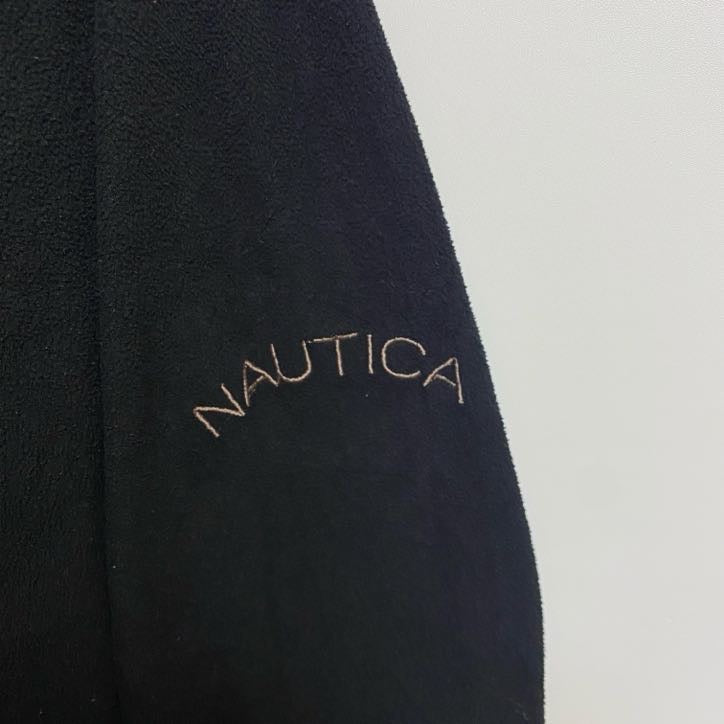 古着 used　NAUTICA ノーティカ　長袖ハーフジップフリースジャケット　プルオーバー　ワンポイント刺繍　黒　Lサイズ