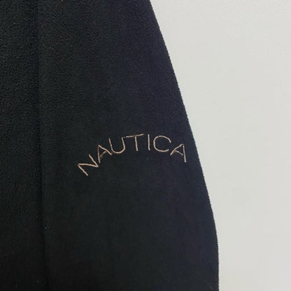 古着 used　NAUTICA ノーティカ　長袖ハーフジップフリースジャケット　プルオーバー　ワンポイント刺繍　黒　Lサイズ