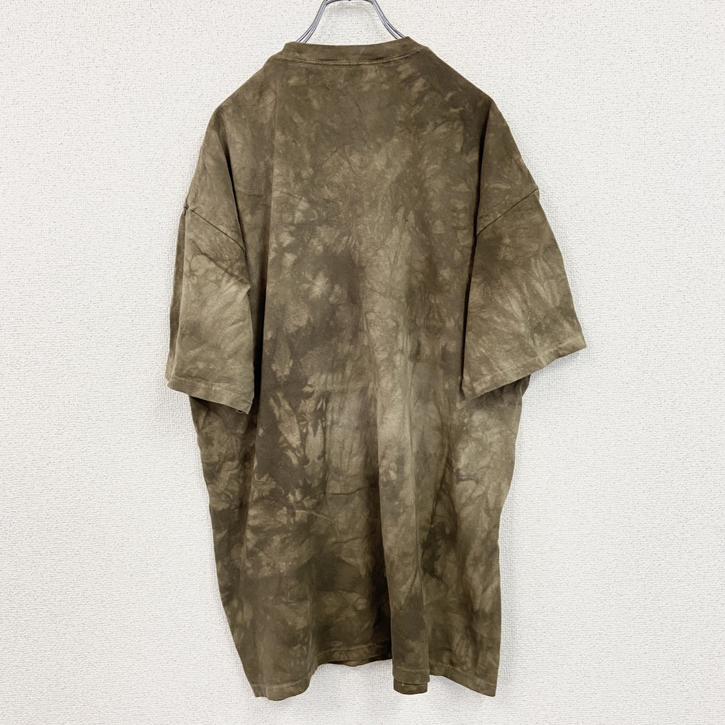THE MOUNTAIN　ザマウンテン　半袖プリントTシャツ　アニマルT　タイダイ　カーキ　2XL