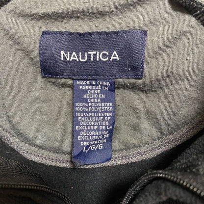古着 used　NAUTICA ノーティカ　長袖ハーフジップフリースジャケット　プルオーバー　ワンポイント刺繍　黒　Lサイズ