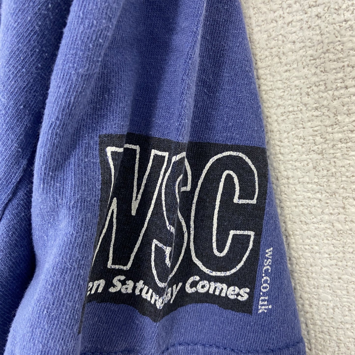 古着 used　GILDAN ギルダン　半袖プリントTシャツ　クルーネック　カジュアルデザイン　WSC　レトロ　青　Mサイズ