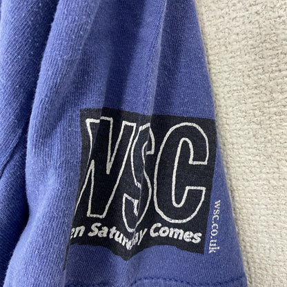 古着 used　GILDAN ギルダン　半袖プリントTシャツ　クルーネック　カジュアルデザイン　WSC　レトロ　青　Mサイズ