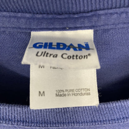 古着 used　GILDAN ギルダン　半袖プリントTシャツ　クルーネック　カジュアルデザイン　WSC　レトロ　青　Mサイズ