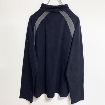 古着 used　NAUTICA ノーティカ　長袖ハーフジップフリースジャケット　プルオーバー　ワンポイント刺繍　黒　Lサイズ