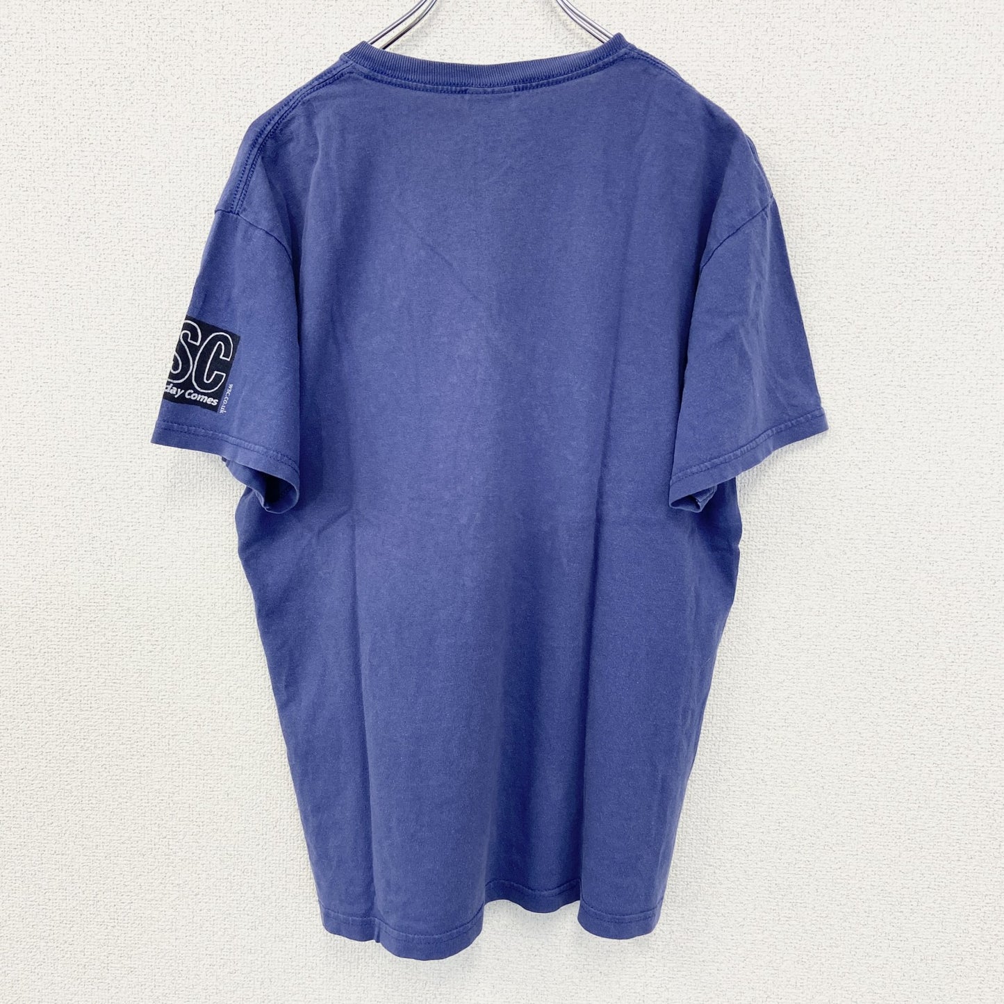 古着 used　GILDAN ギルダン　半袖プリントTシャツ　クルーネック　カジュアルデザイン　WSC　レトロ　青　Mサイズ