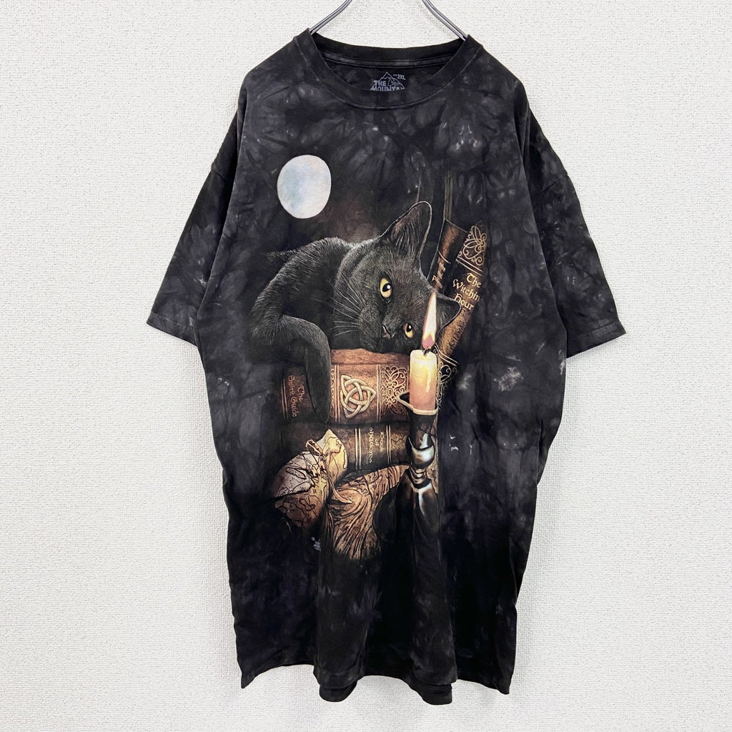 THE MOUNTAIN　ザマウンテン　半袖プリントTシャツ　アニマルT　タイダイ　黒　ブラック　2XL