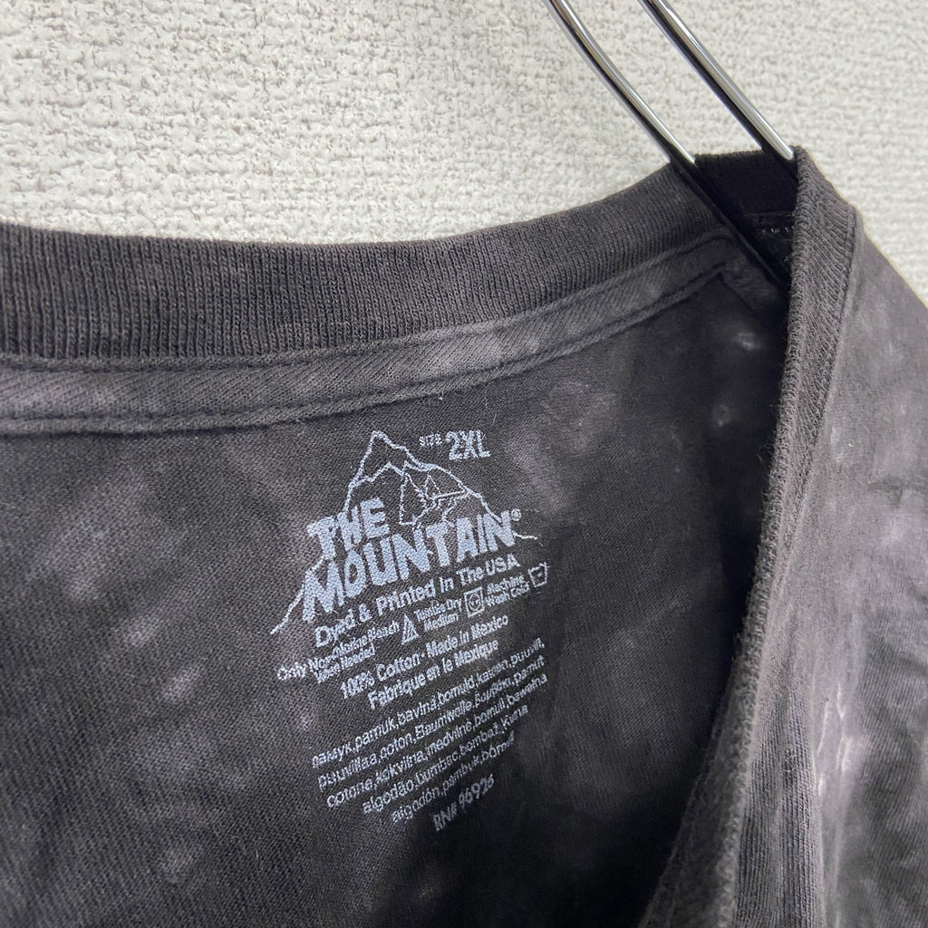 THE MOUNTAIN　ザマウンテン　半袖プリントTシャツ　アニマルT　タイダイ　黒　ブラック　2XL