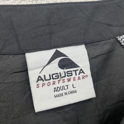 AUGUSTA　ハーフジップ半袖プルオーバージャケット　ノーカラー　ワンポイント　黒　ブラック　Lサイズ