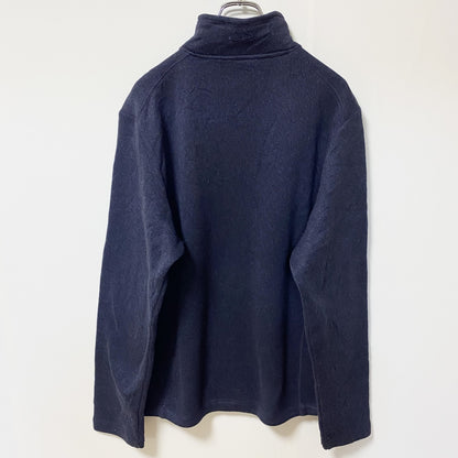 古着 used　C9 by Champion チャンピオン　長袖ハーフジップニット　裏フリース　ハイネック　ネイビー　Lサイズ