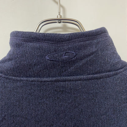 古着 used　C9 by Champion チャンピオン　長袖ハーフジップニット　裏フリース　ハイネック　ネイビー　Lサイズ