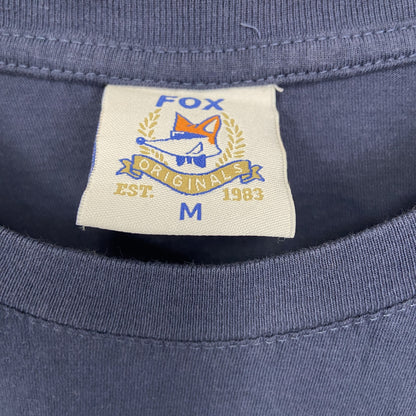 古着 used　FOX ORIGINALS　半袖プリントTシャツ　クルーネック　ドイツ　ベルリン　クルーネック　青　Mサイズ