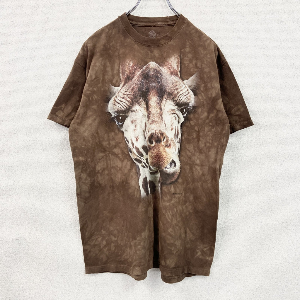THE MOUNTAIN　ザマウンテン　半袖プリントTシャツ　アニマルT　タイダイ　茶色　ブラウン　2XL