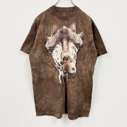 THE MOUNTAIN　ザマウンテン　半袖プリントTシャツ　アニマルT　タイダイ　茶色　ブラウン　2XL