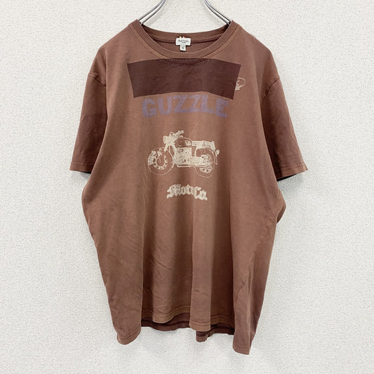 Paul Smith　ポールスミス　半袖プリントTシャツ　GUZZLE　モト・グッツィ　茶色　ブラウン　XLサイズ