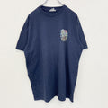 古着 used　weird fish　半袖プリントデザインTシャツ　３PIKES　CALLENGE　クルーネック　黒　Lサイズ
