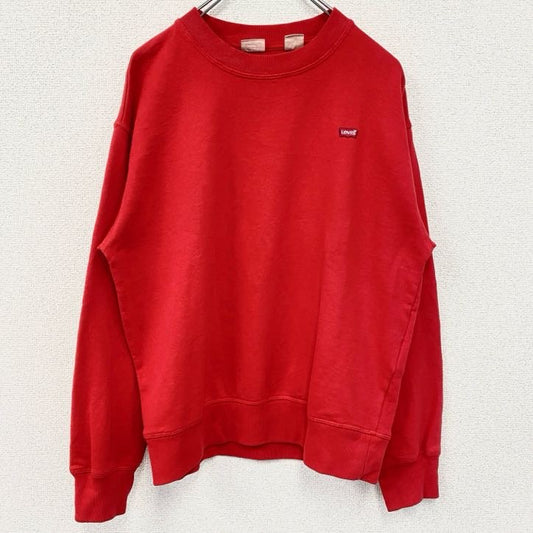 古着　used　Levi's　リーバイス　ワンポイント刺繍スウェット　レトロデザイン　ノームコア　赤　レッド　Sサイズ