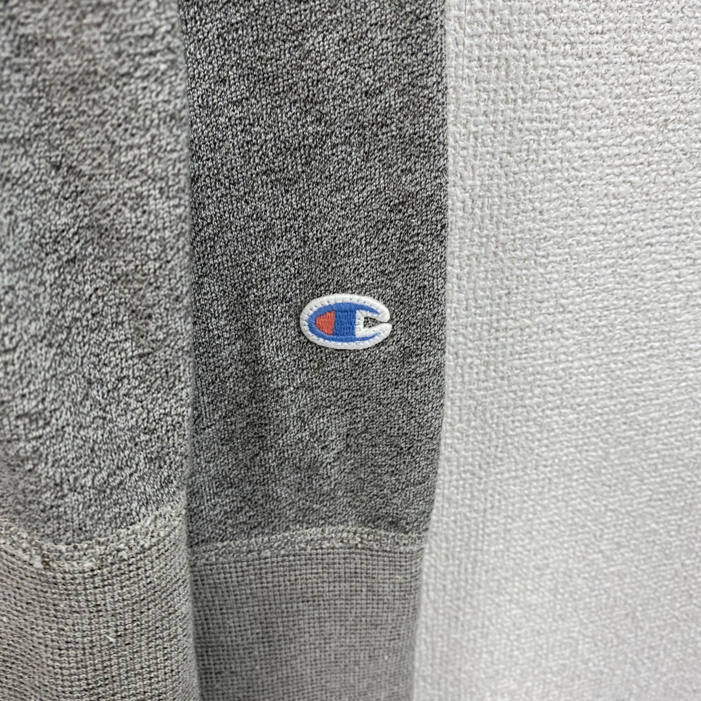 Champion　チャンピオン　ランタグ　後付けスウェットパーカー/フーディー　前V　灰色　グレー　Lサイズ