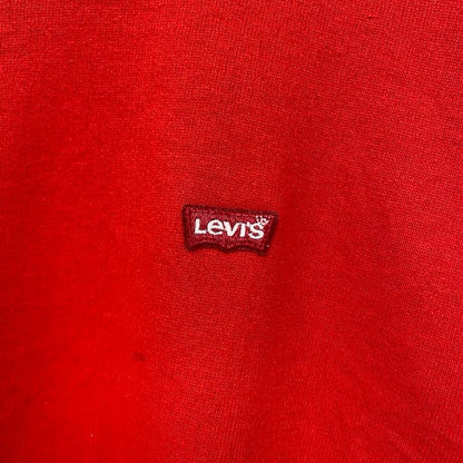 古着　used　Levi's　リーバイス　ワンポイント刺繍スウェット　レトロデザイン　ノームコア　赤　レッド　Sサイズ