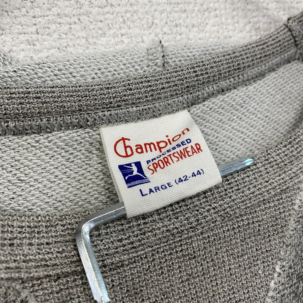 Champion　チャンピオン　ランタグ　後付けスウェットパーカー/フーディー　前V　灰色　グレー　Lサイズ