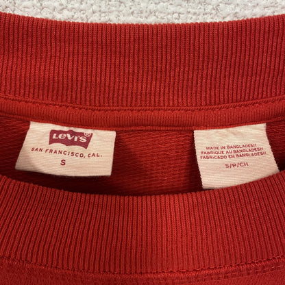 古着　used　Levi's　リーバイス　ワンポイント刺繍スウェット　レトロデザイン　ノームコア　赤　レッド　Sサイズ
